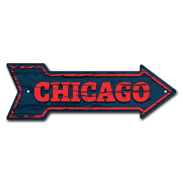 Chicago Arrow Sign Funny Home Decor 24in Wide
